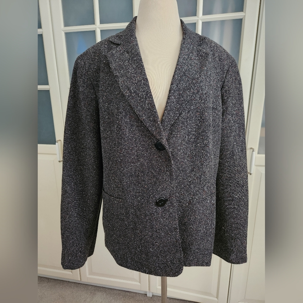 Women's Evan Picone Grey Tweed Blazer